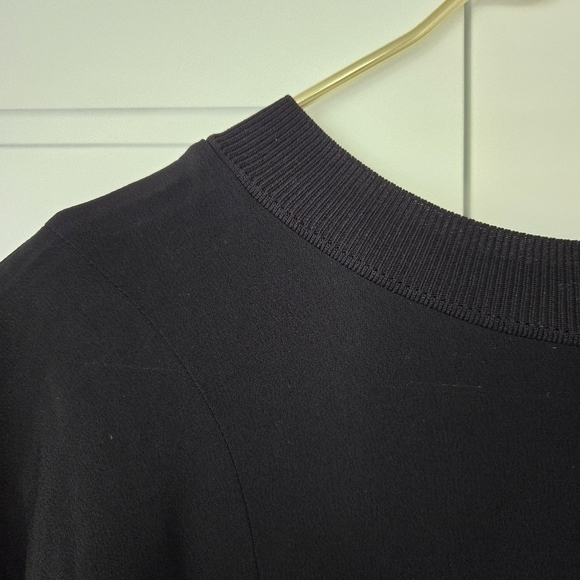 COS Batwing Sleeve Casual Rayon Midi Shift Dress Size 2 Long Crewneck Slit Back - Picture 5 of 9